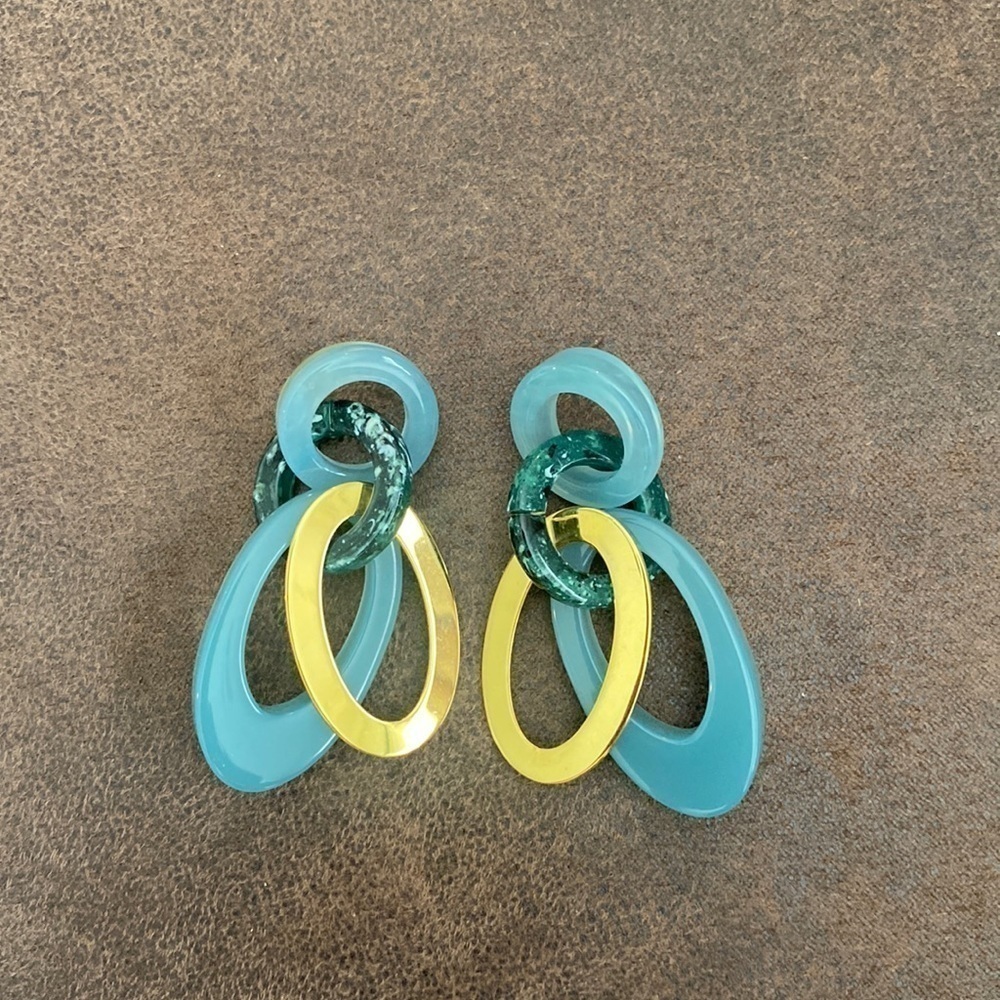 J Crew Made-in-Italy acetate interlocking oval earrings BG689